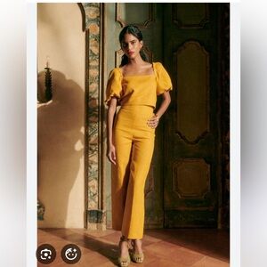 Sezane jenson pants trousers ochre yellow size 8/40